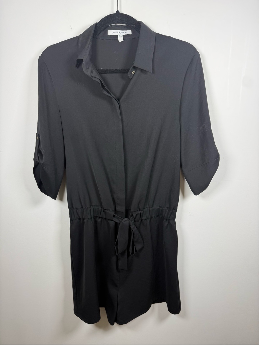 JUDITH & CHARLES | 100% Silk Black Romper Size 4